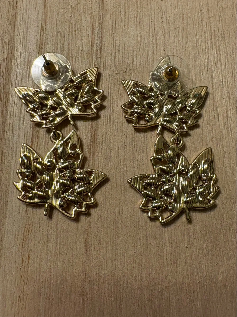 SugarFix Baublebar Gold Leaf Drop Earrings with Multi-Colored Stones